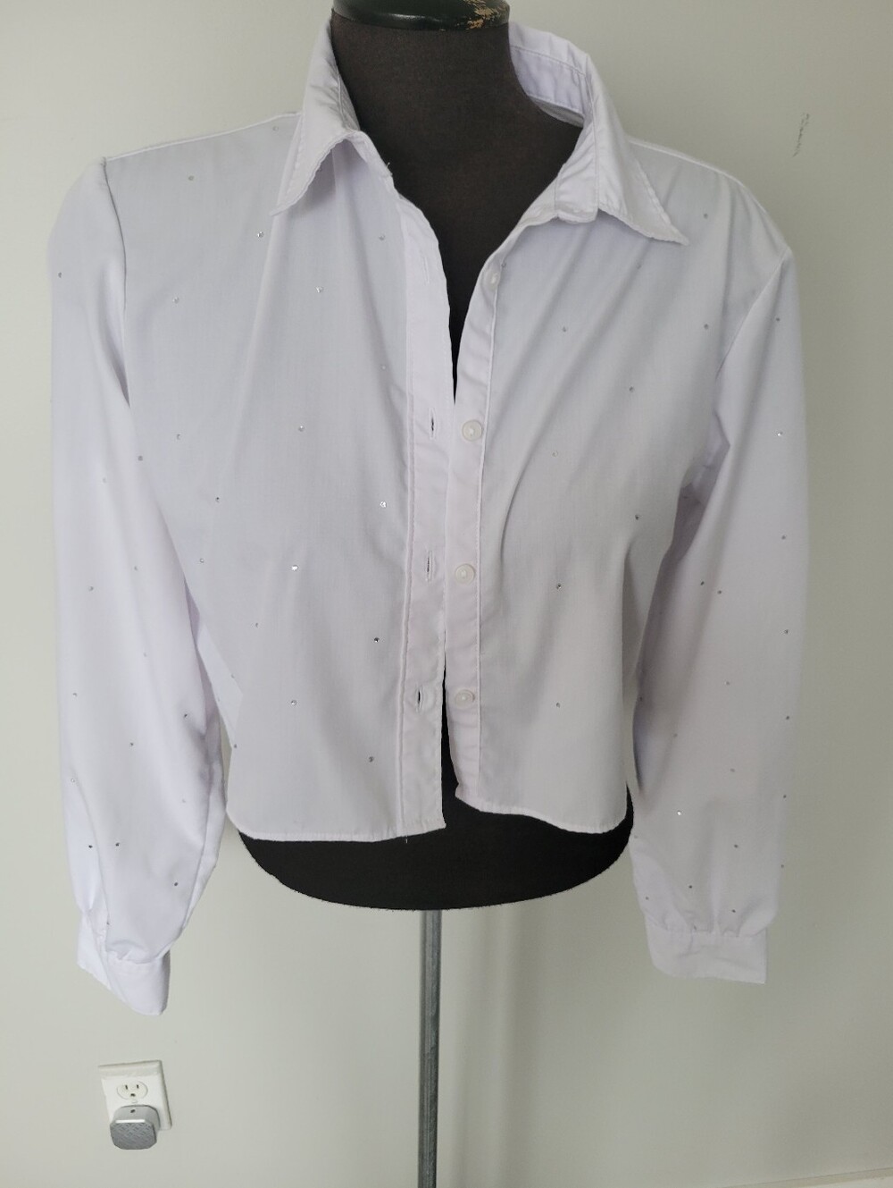 Cropped Rhinestone Blouse Size M - Picture 6 of 11